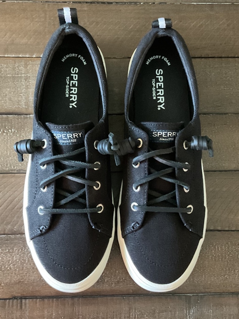 šBNIBš Sperry Top-Sider Crest Vibe Linen Sneaker Black - size 8.5